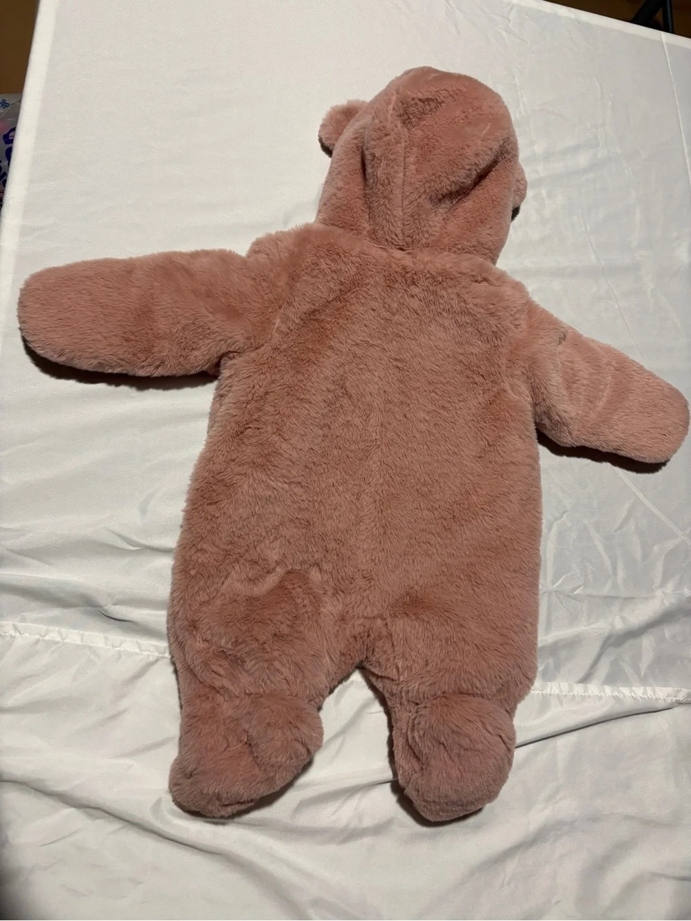 First Wish Baby Bear Fleece Bunting Snowsuit Hooded Full Zip  Brown 0-3months
